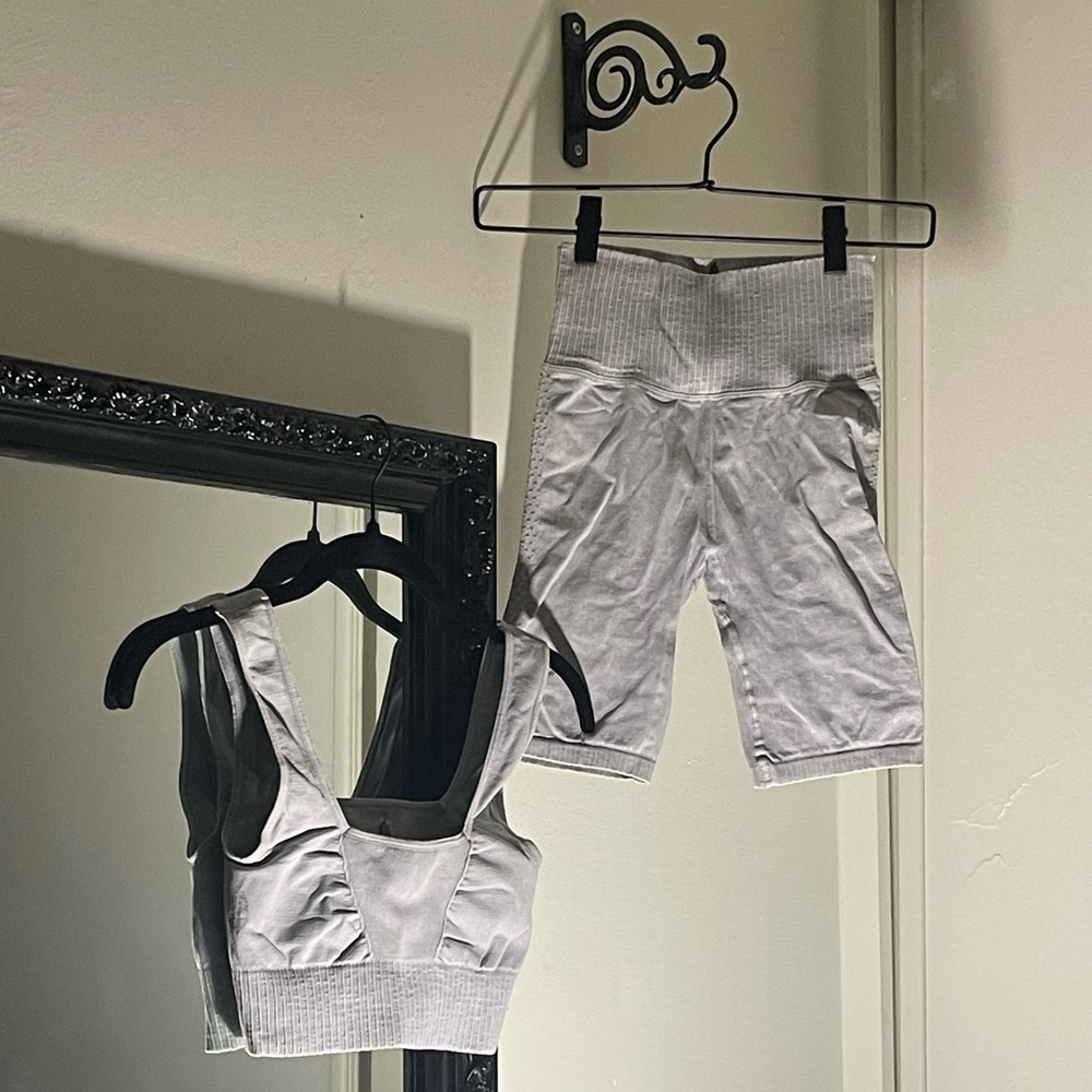 Free People MOVEMENT Good Karma bundle square neck bra & bicycle shorts